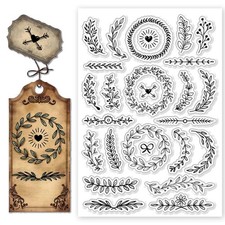 4.3x6.3 Inch Leaves Wreath Clear Silicone Stamps for DIY Scrapbooking Photo