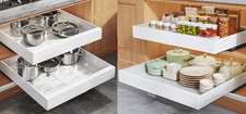 2Pack 2Pack Expandable Pull Out Cabinet Organizer 21" Deep with Raising Pad for