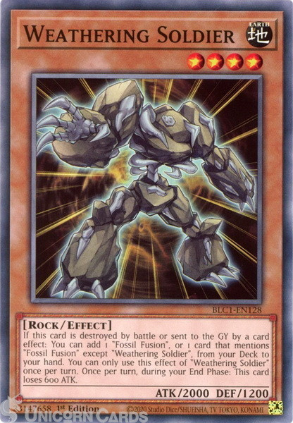 BLC1-EN128 Weathering Soldier : Common 1st Edition YuGiOh Card