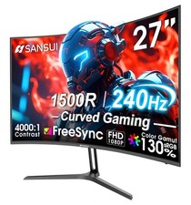 27 inch curved monitor 1080p, 240hz, 1ms Response Time
