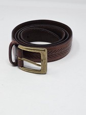 Full Grain Cowhide Leather Belt Mens Western 38 Antique Brass Buckle Argentina
