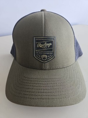 ⚾️ OFFICIAL RAWLINGS PATCH Green Grey Trucker Mesh Hat Cap NEW