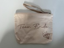 Team Bride Pink Makeup Bag Cosmetic Toiletry Pouch Hen Party Bridal Gift Zip