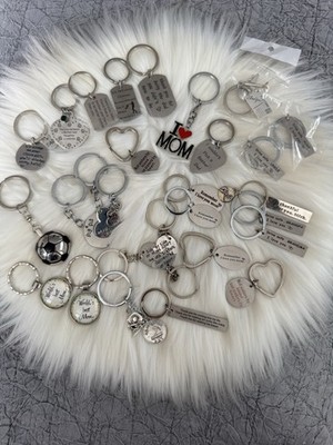 (28) Silver Stainless Steel Keychain with 'Let Them' Inscription Great Gift Idea