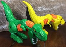 Playskool Heroes Jurassic World Dinosaur T-Rex Chomper Biter Set Lot Park Yellow