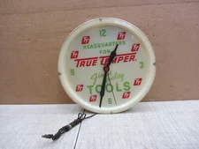 VTG TRUE TEMPER TOOLS ILLUMINATED ELECTRIC WALL CLOCK ADVERTISING HARDWARE STORE