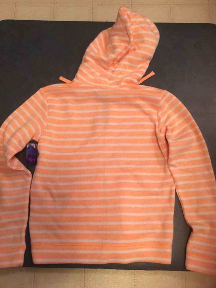 City Streets JCPenny's Girls Size M Orange & White Striped Sweatshirt $42 NWT - Image 4 of 4