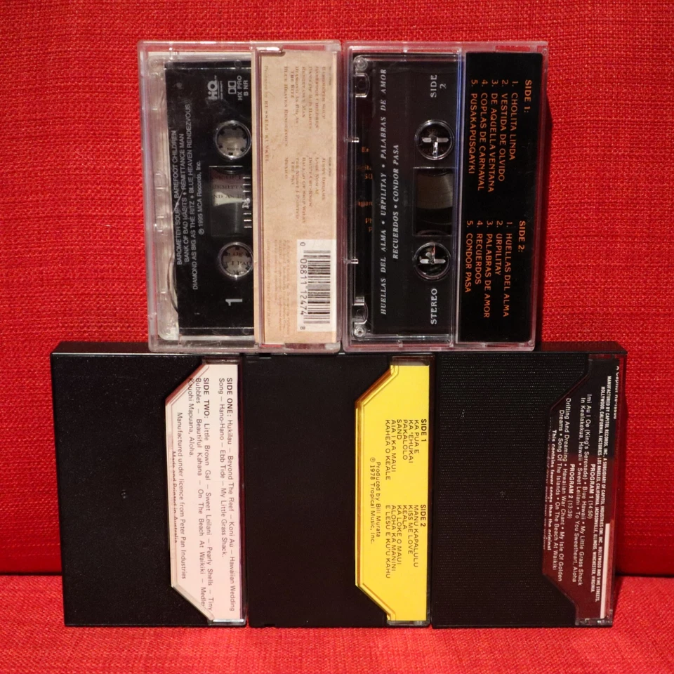 Jimmy Buffett Makaha Sons of Ni'ihau Hawaii Calls Folk World Cassette Tapes x5 - Image 3 of 4