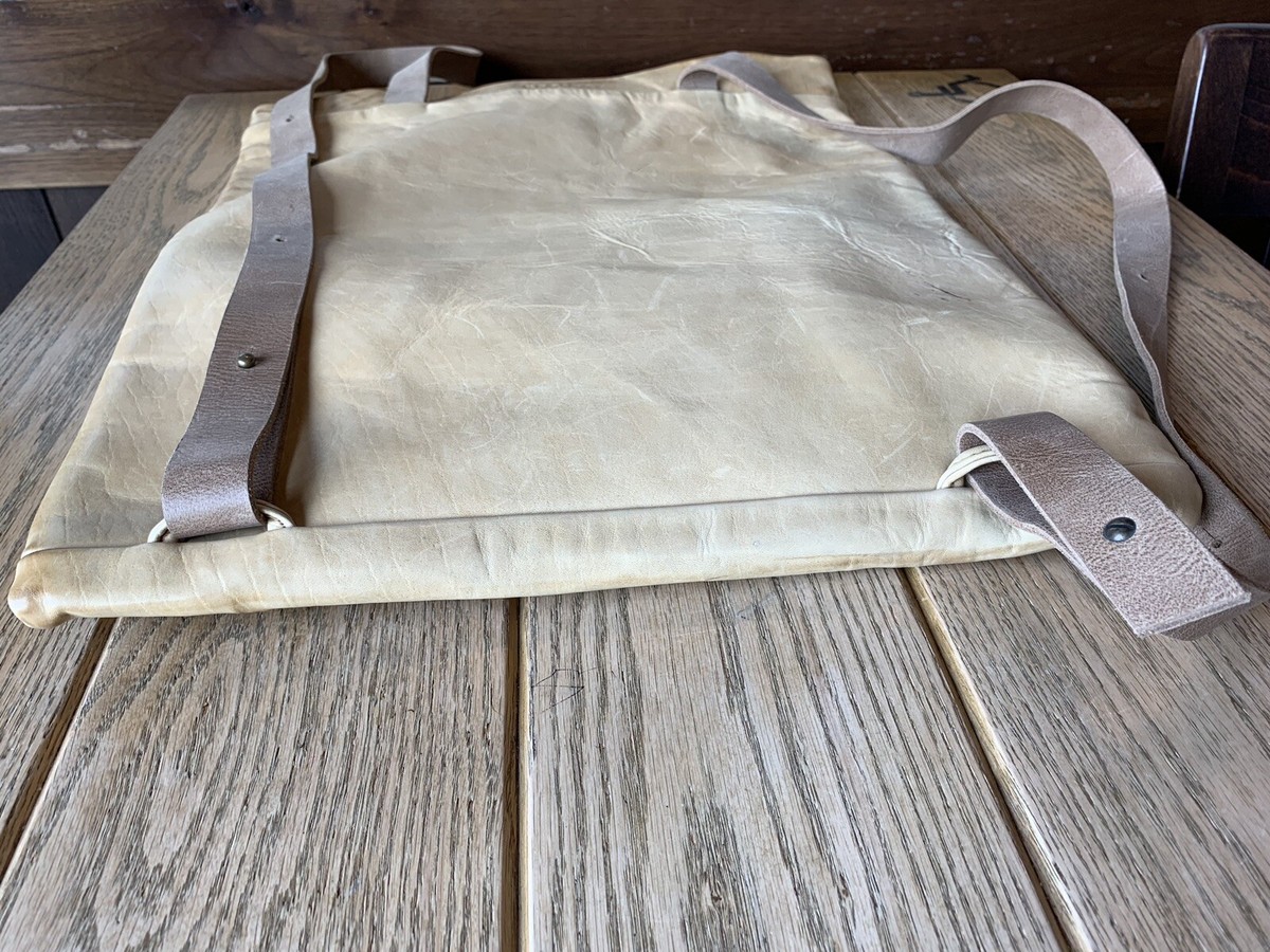 KOFTA Konstantin Tan Large Backpack 15x 18” Konstantin Kofta Embossed Tree 100% Horse Leather Tan  main image 3