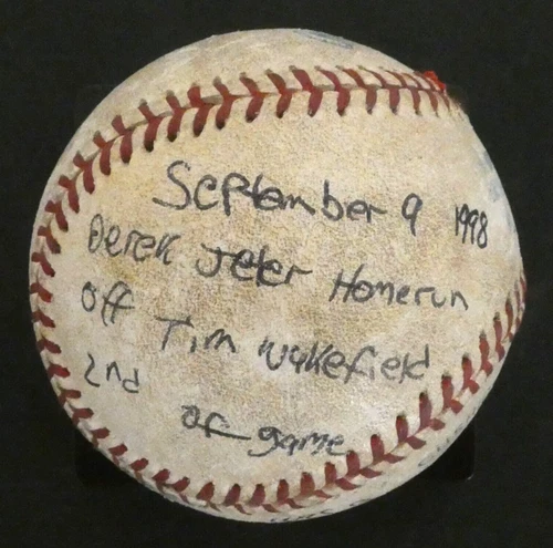 Derek Jeter Game Used Home Run Baseball 9/9/1998 2nd Off Tim Wakefield