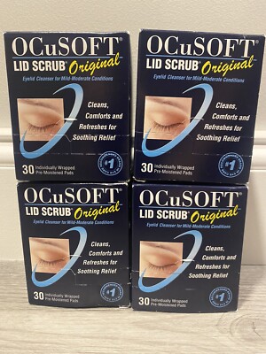 4 - OCuSOFT Lid Scrub Original Pre-Moistened Pads for Irritated Eyelids Exp 9/25