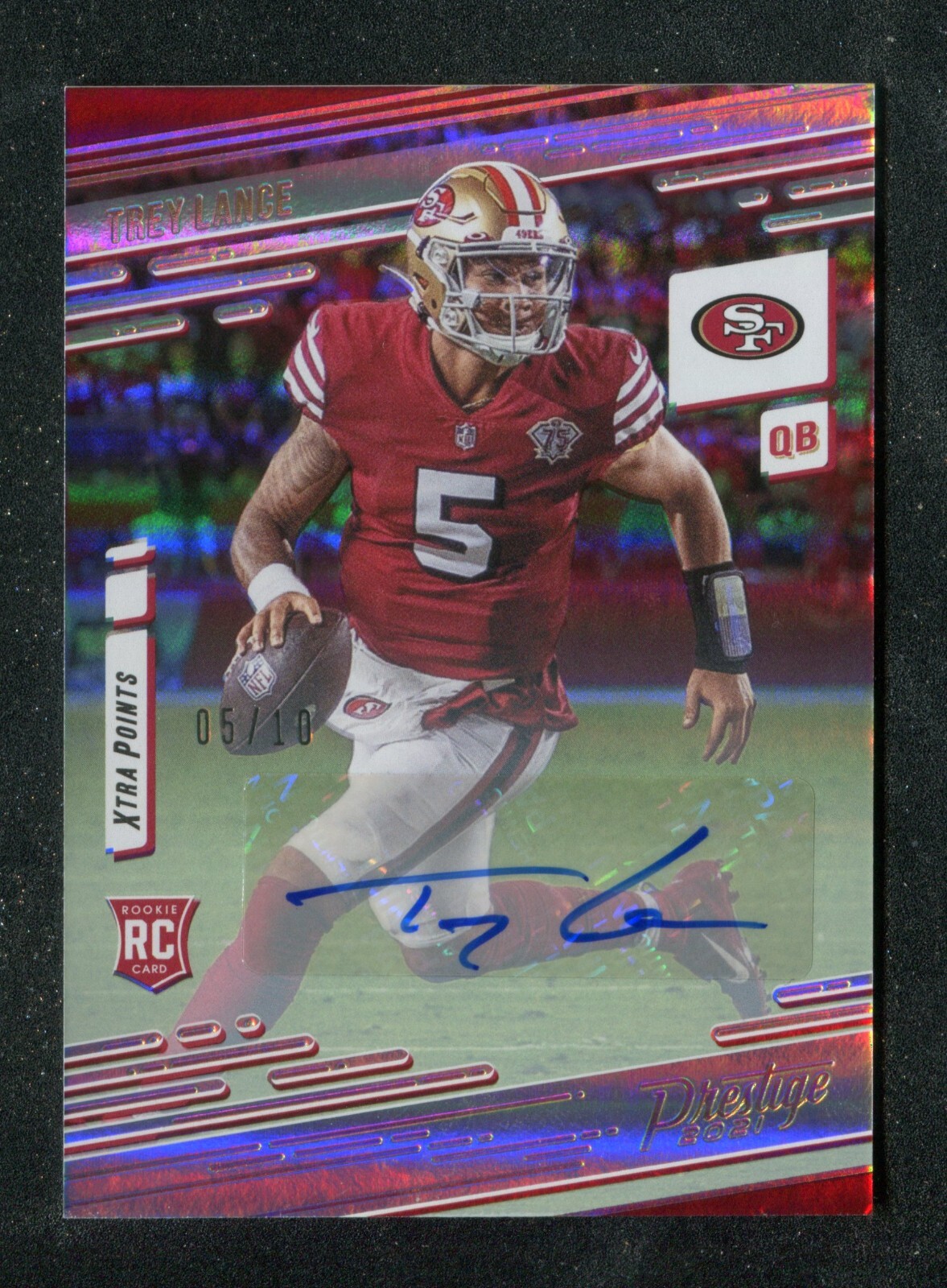 2021 Chronicles Prestige Rookies Signatures Extra Points Gold 204 Trey Lance /10