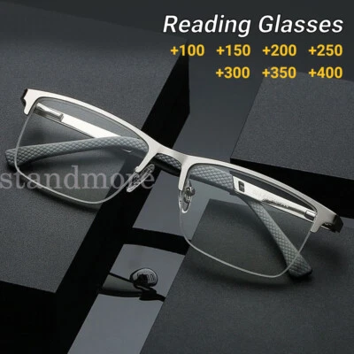 Gents Mens DESIGNER READING GLASSES Gun Metal Readers +1.5 +2 +2.5 +3 +3.5