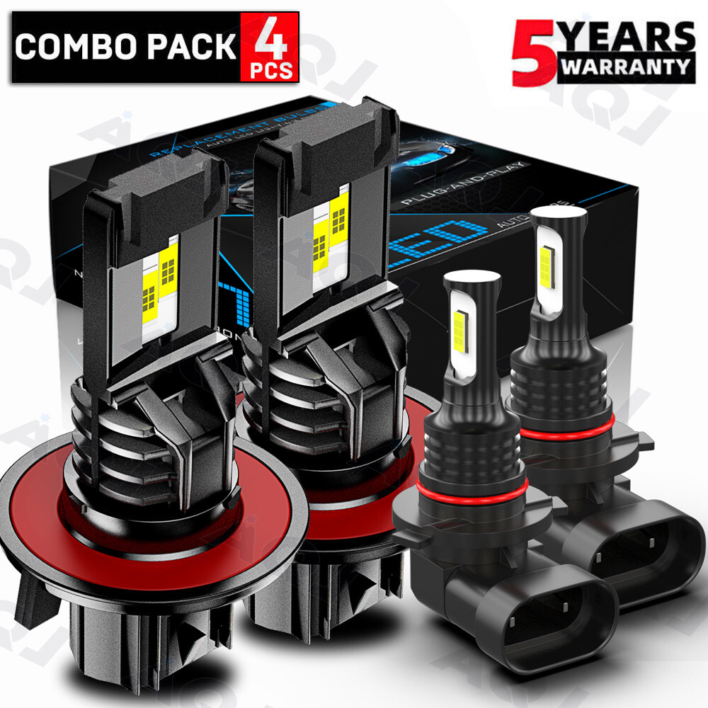 LED Light Bulbs Combo For Ford Mustang 2005-2012 - H13 High/Low Beam & H8/H9 Fog Lights, 6500K White