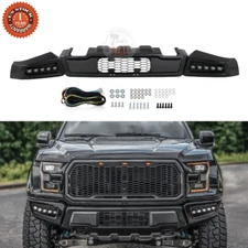 For 2009-2014 Ford F150 Steel Black Front Bumper Assembly w/LED DRL Raptor Style