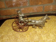 Antique Cast Iron Horse Drawn Surrey Trotter Carriage Toy With Rider, one...