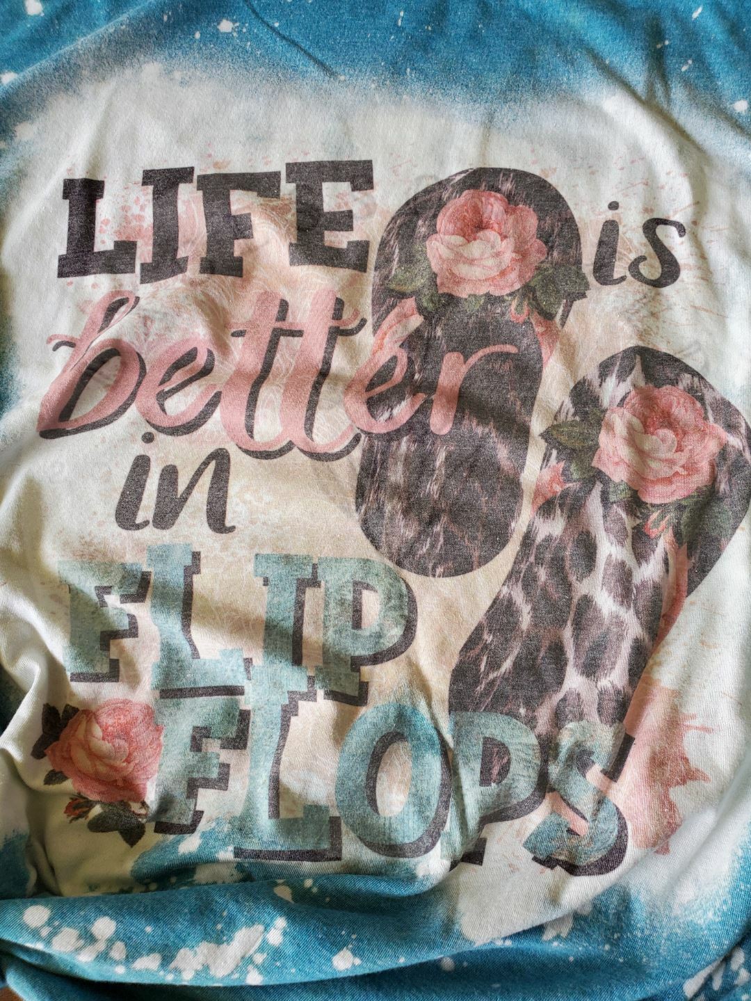 Life is Better in Flip Flops Bleached T-Shirt image 2
