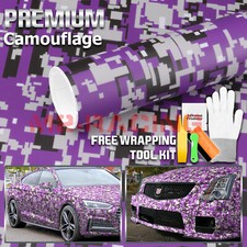 Camouflage Digital Purple Car Auto Matte Vinyl Sticker Wrap Decal Sheet Film