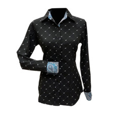 38250 Royal Highness Girls' Microfiber Children Horse Show Shirt Black NEW