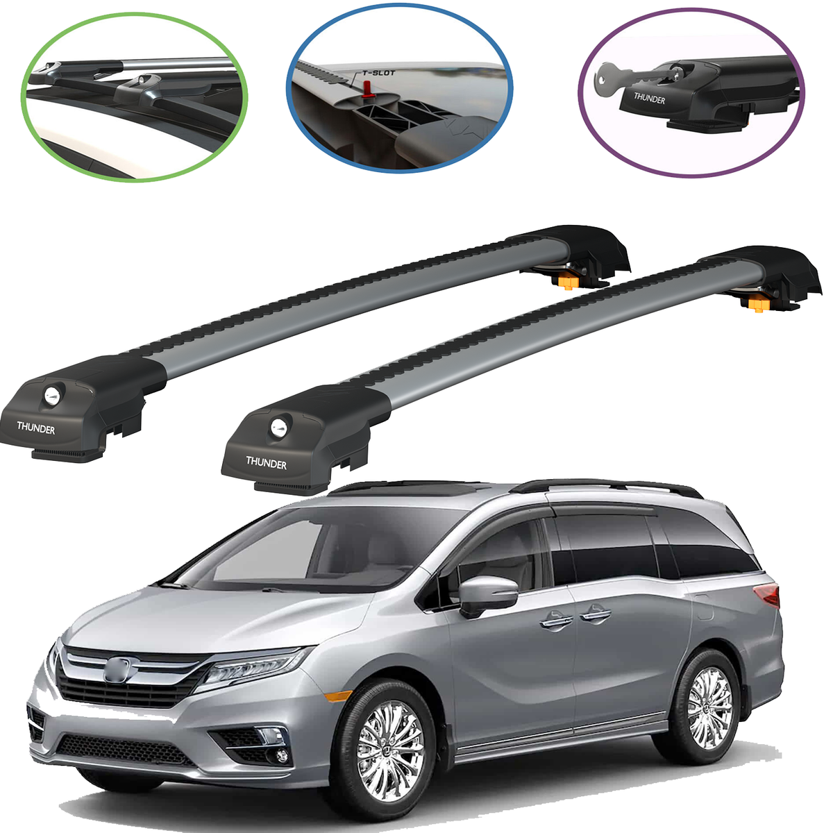 Bike Rack For 2016 Honda Odyssey Roof Racks Cross Bars Gray