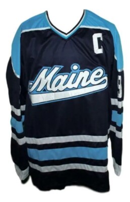 Custom Maine Retro Kariya Hockey Jersey Youth/Mens Stitched Navy