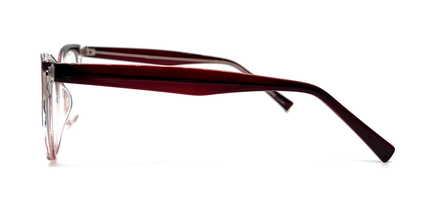 NEW MODERN OPTICAL ARTSY BURGUNDY BLUE CRYSTAL AUTHENTIC EYEGLASSES 54-17-145