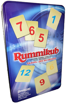 Rummikub in Travel Tin (Fr/En) - The Original Rummy Tile Game by Pressman, Blue