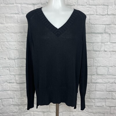 Old Navy Sweater XS Black V-Neck Long Sleeve Pullover Cotton