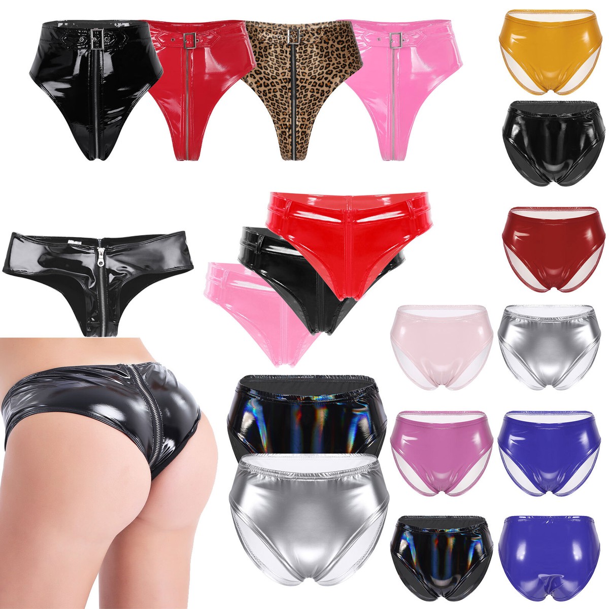Set Lingerie In PVC Wet Look Per Donna – Top Crop E Slip Coordinati