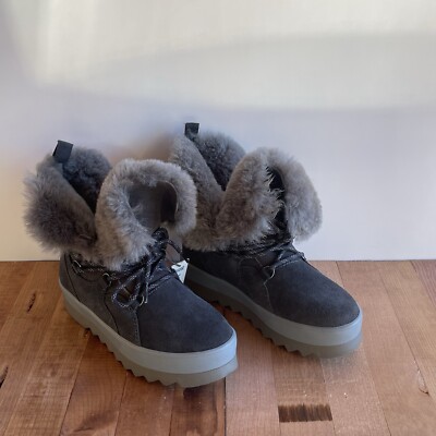 Cougar V-Five Waterproof Pewter Suede Snow Boot Women SZ Retail $240 
