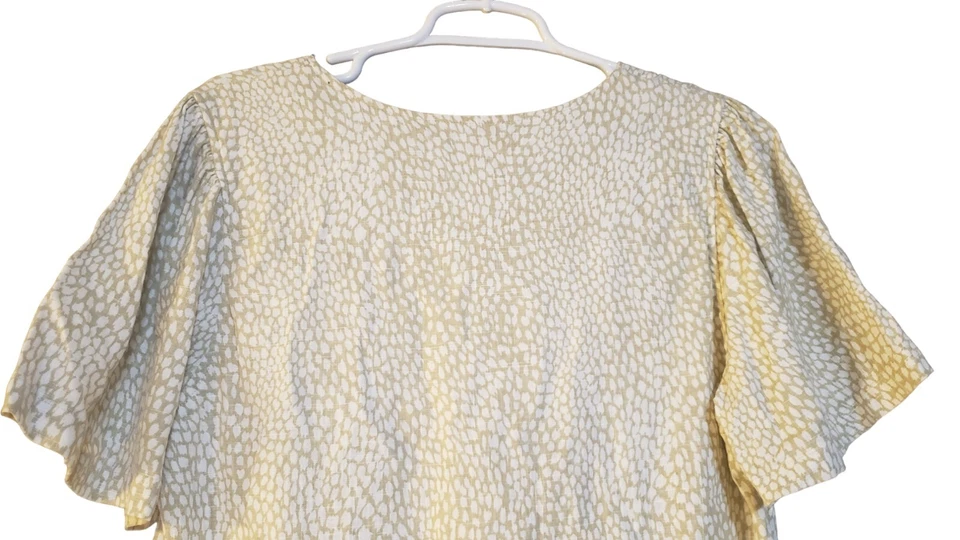 Nicole Miller Original V-Neck Linen Blend Shift Dress Minimalist Classic Sz L - Image 4 of 4