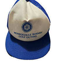 Vintage Trucker Hat Cap Snapback MONROVILLE ROTARY GOLF OUTING Made in USA