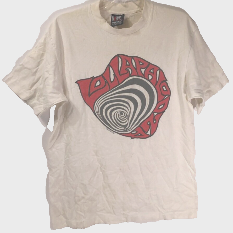Lollapalooza Red Hot Peppers Pearl Jam Giant 1992 White Vintage T-Shirt L