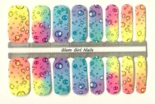 Rainbow Drops Nail Polish Strips / Nail Wraps / Nail Stickers