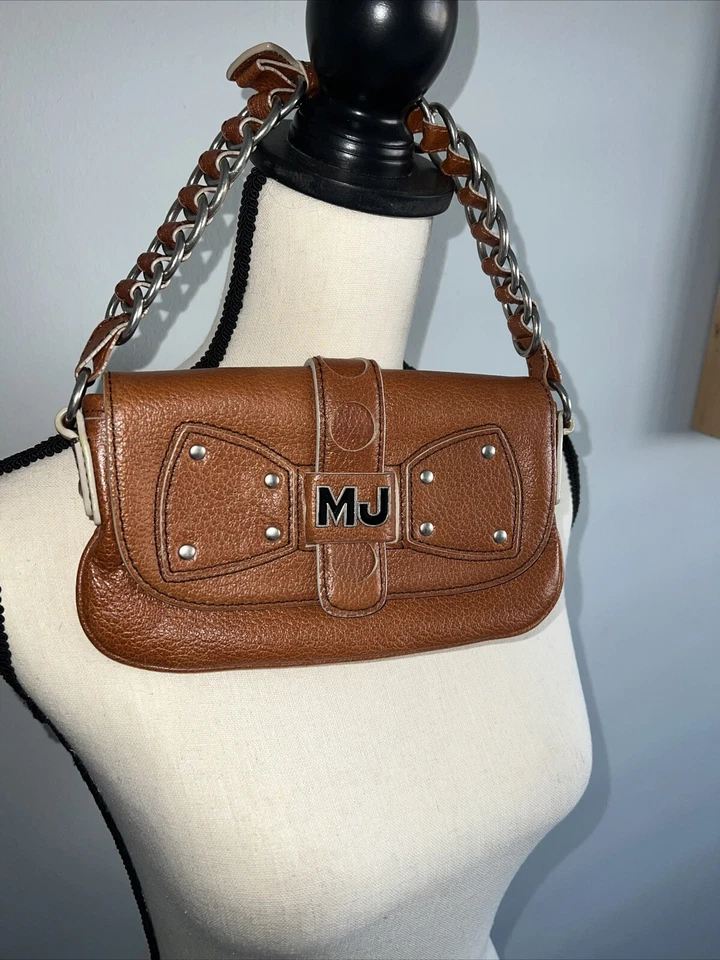 Marc Jacobs Mini Cuero Genuino Cadena Dorada Multi Bolsillo Arco Cartera/Bolso de Mano RARO Foto 2 de 4