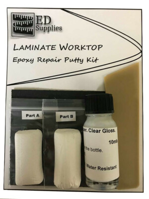 Laminat Arbeitsplatte Epoxid Reparaturkitt Set - repariert Späne & tiefe Risse 38g