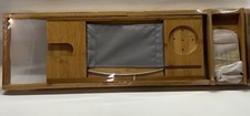 Bathtub Tray Caddy Luxury Bamboo Holder Solid Wood Bath Table Caddy Expandable