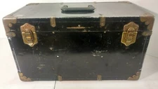 Vintage Nicholson Vet. Equip. Metal Clad Case w/ corner gussets Chest Trunk