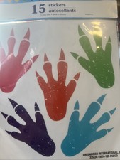 dinosaur footprint Stickers Package Brand New Autocollants Easy Peel