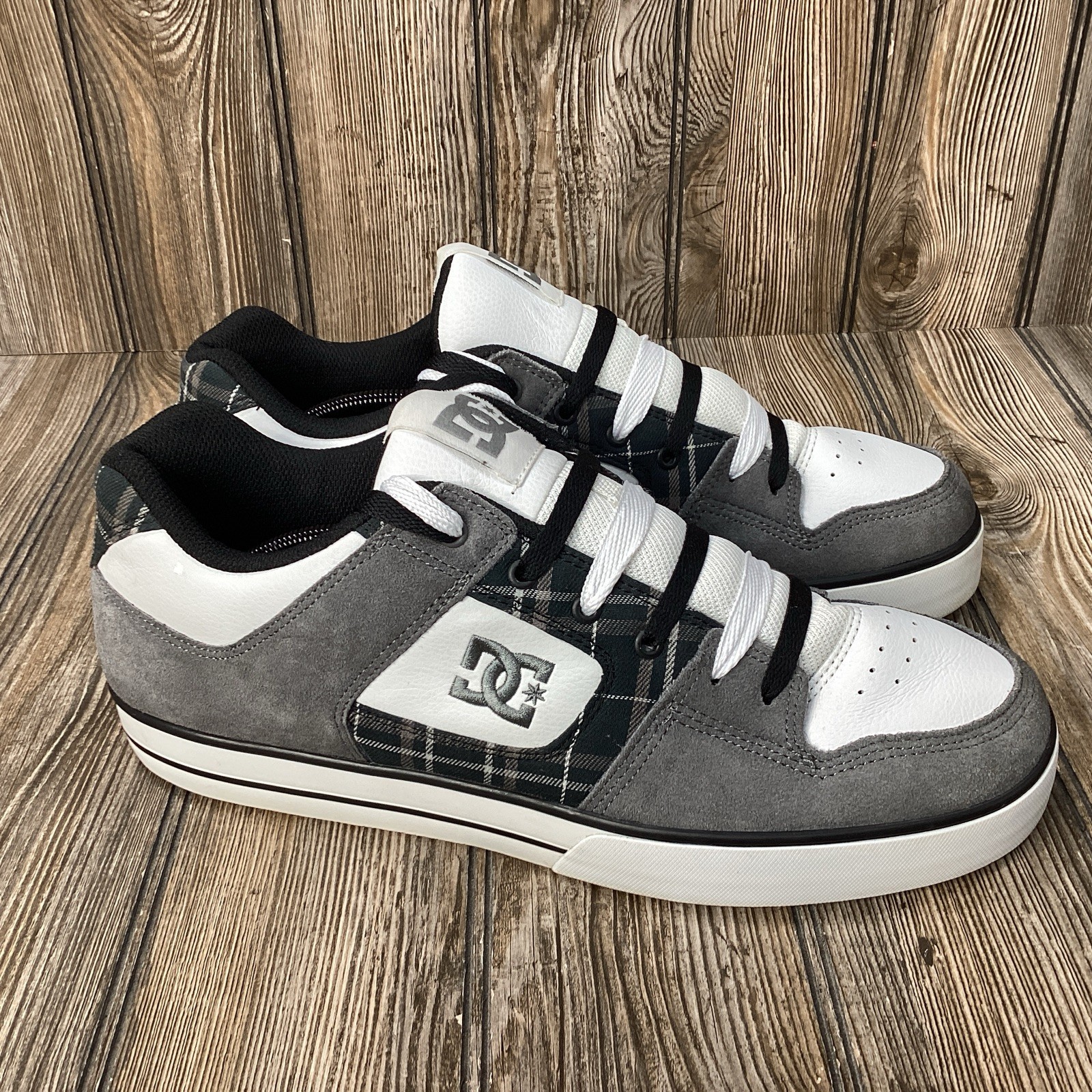 SAOLA DC Shoes scarpe da skate uomo Pure XE Y2K grigio pelle scamosciata linguetta grassa taglia 13