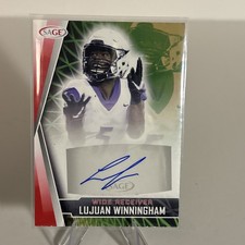 2022 SAGE Low Series Auto Red Parallel #A-LW LUJUAN WINNINGHAM Signed Rookie RC