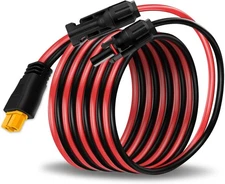 10ft Solar Panel Cable for Ecoflow Anker SOLIX 12AWG for MC-4 to XT60