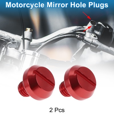 Motorradspiegel Lochstopfen Recht M8x1.25 Motorrad-Spiegel Schrauben Rot 2Pcs
