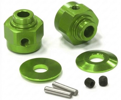 Precision CNC Machined Hex Wheel Hub Set (2) +3 Offset for Axial Wraith 2.2