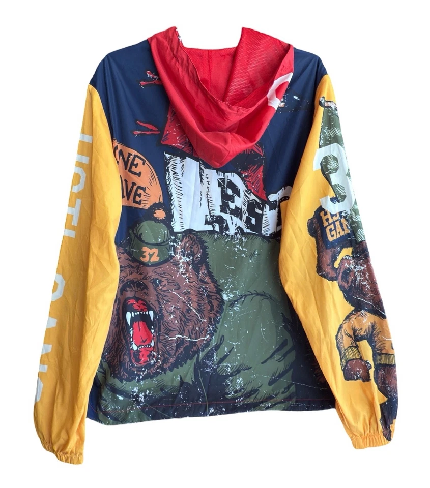 Chaqueta cortavientos Hustle Gang Industrial Block by Block ligera con cremallera completa L Foto 3 de 4