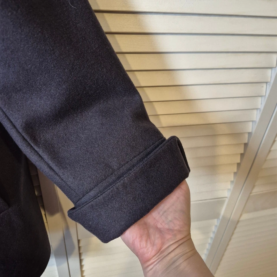 Abrigo Larry Levine Mezcla Lana XXL Gris Botón Delantero Clásico Cálido Invierno Foto 4 de 4