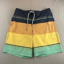 Sonoma Board Shorts Mens M Drawstring Swim Trunks Stretch Lined Striped 9  NEW
