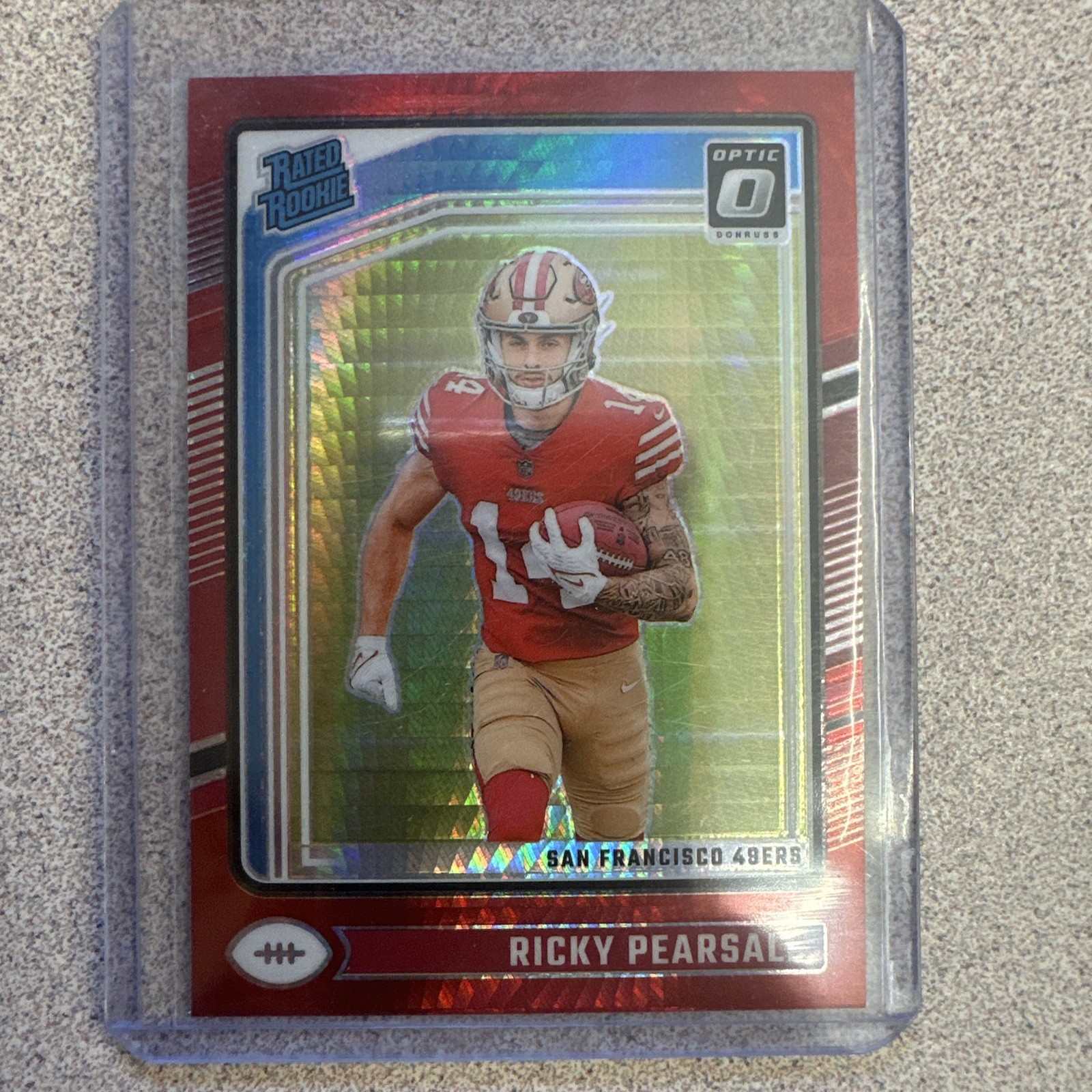 2024 Panini Donruss Optic Rated Rookie Ricky Pearsall #284 Red Hyper Prizm Match