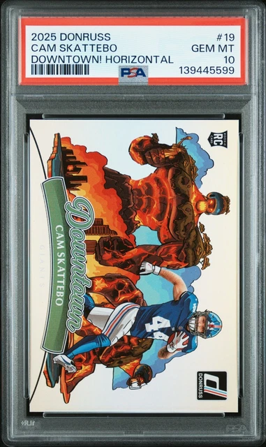 Cam Skattebo 2025 Panini Donruss Downtown! Horizontal Rookie Card - PSA 10