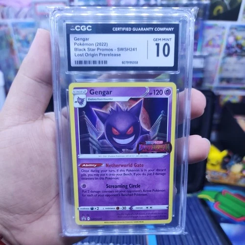 Pokemon Gengar Lost Origin Prerelease Holo Promo SWSH241 CGC 10 Gem Mint